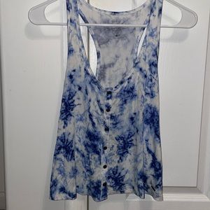 Hollister blue & white tank top